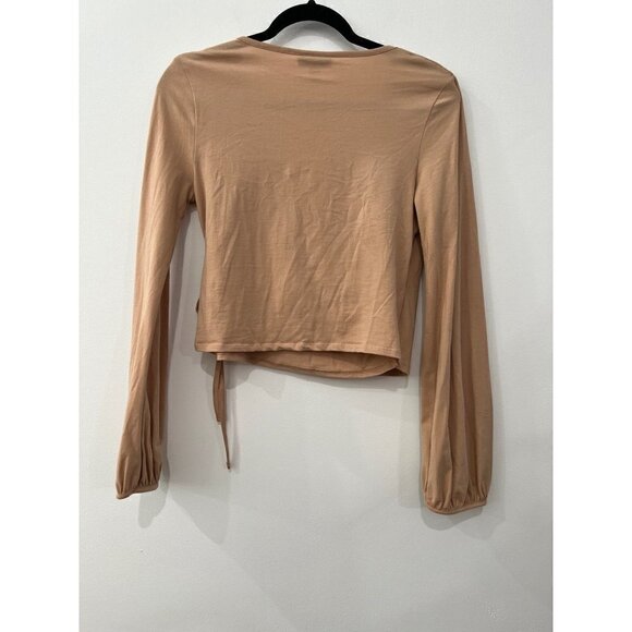NWD TOPSHOP Size US10 Blush Pink Long Sleeve Ballet Wrap Top No.09A63TBLS - Picture 9 of 12